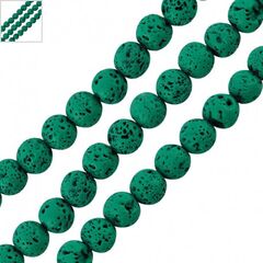 Λάβα Χάντρα Στρογγυλή Πράσινο (~6mm) (Ø~0.5mm) (~62τμχ) - Πράσινο ΚΩΔ:72212057.005-NG