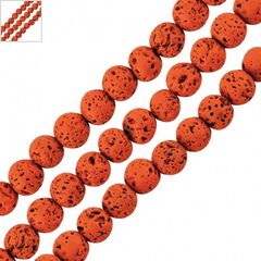 Λάβα Χάντρα Στρογγυλή Πορτοκαλί (~6mm) (Ø~0.5mm) (~62τμχ) - Πορτοκαλί ΚΩΔ:72212057.010-NG