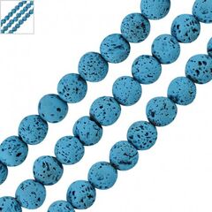 Λάβα Χάντρα Στρογγυλή Γαλάζιο (~6mm) (Ø~0.5mm) (~62τμχ) - Γαλάζιο ΚΩΔ:72212057.014-NG