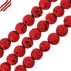 Λάβα Χάντρα Στρογγυλή Κόκκινο (~8mm) (Ø~0.6mm) (~46τμχ) - Κόκκινο ΚΩΔ:72212058.003-NG