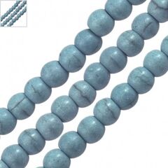 Ημιπολύτιμη Πέτρα Χαολίτης Χάντρα Στρογγυλή 10mm (~39τμχ) - Μπλε Παστέλ ΚΩΔ:72239002.010-NG