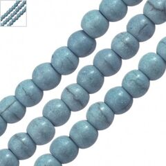 Ημιπολύτιμη Πέτρα Χαολίτης Χάντρα Στρογγυλή 12mm (~33τμχ) - Μπλε Παστέλ ΚΩΔ:72239002.012-NG