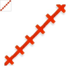 Χαολίτης Σταυρός Περαστός Κάθετα 12x16mm (~20τμχ/κορδόνι) - Πορτοκαλί ΚΩΔ:72239008.033-NG