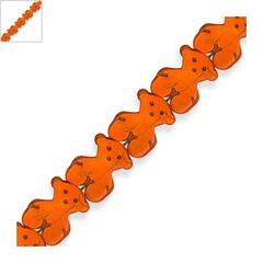 Χαολίτης  Στοιχείο Αρκουδάκι Περαστό 15x20mm (~22τμχ/κορδόνι) - Πορτοκαλί ΚΩΔ:72239008.044-NG