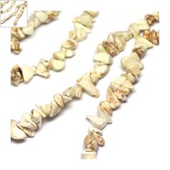 Ημιπολύτιμη Πέτρα Χαολίτης Χάντρα Τσιπς (~326τμχ/Κορδόνι) - Άσπρο ΚΩΔ:72239055.002-NG
