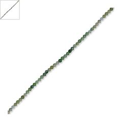 Ημιπολύτιμη Πέτρα Αχάτης Χάντρα Μπίλια Στρογγυλή 2.3mm(~182τμχ/κορδόνι) - Multi Πράσινο ΚΩΔ:72322000.002-NG