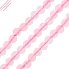 Ημιπολύτιμη Πέτρα Νεφρίτης Χάντρα Στρογγυλή 4mm (~92τμχ) - Ροζ Ανοιχτό ΚΩΔ:72332013.003-NG