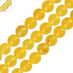 Ημιπολύτιμη Πέτρα Νεφρίτης Χάντρα Στρογγυλή 8mm (~47τμχ) - Κίτρινο ΚΩΔ:72332015.019-NG