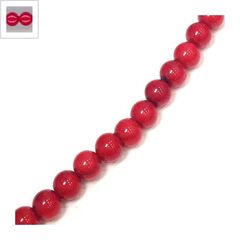 Κοράλλι Μπαμπού Χάντρα Μπίλια (~6mm) (~68τμχ/κορδόνι) - Κόκκινο ΚΩΔ:89000004.001-NG