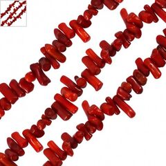 Κοράλλι Μπαμπού Χάντρα Τσιπς 5x17mm (Ø~0.4mm) (~100τμχ) - Κόκκινο ΚΩΔ:89001028.001-NG