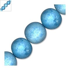 Κοράλλι Μπαμπού Χάντρα Μπίλια Στρογγυλή 18mm (~23τμχ/κορδόνι) - Μπλε ΚΩΔ:89002010.024-NG
