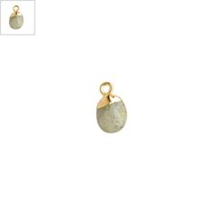 Ημιπολύτιμη Πέτρα Σπεκτρολίτης Μοτίφ Οβάλ 8x11mm - Γκρι/Χρυσό ΚΩΔ:72780018.001-NG