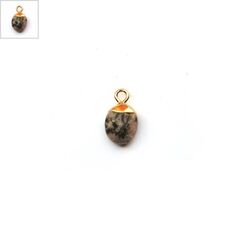 Ημιπολύτιμη Πέτρα Ίασπις Αφρικής Μοτίφ Οβάλ 8x11mm - Ροζ/Multi/Χρυσό ΚΩΔ:72780018.003-NG