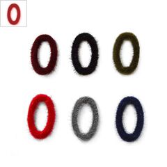 Υφασμάτινο Γουνάκι Κρίκος Οβάλ 25x40mm - Κόκκινο ΚΩΔ:77030137.005-NG