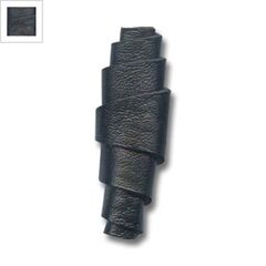 Δερμάτινη Συνθετική Χάντρα Σωλήνας 44x15mm - Μαύρο ΚΩΔ:77080253.001-NG