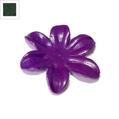 Δερμάτινο Στοιχείο Λουλούδι 70mm - Πράσινο Σκούρο ΚΩΔ:77010037.021-NG