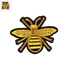 Υφασμάτινο Στοιχείο Θερμοκολλητικό Μέλισσα 64x52mm - Μαύρο/Χρυσό ΚΩΔ:77120101.001-NG