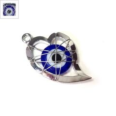 Μεταλλικό Μοτίφ Καρδιά Μάτι με Σύρμα 23mm - Μπλε ΚΩΔ:78750082.402-NG