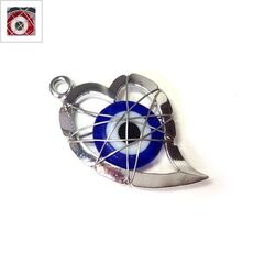Μεταλλικό Μοτίφ Καρδιά Μάτι με Σύρμα 23mm - Κόκκινο ΚΩΔ:78750082.403-NG