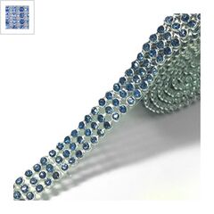 Δίχτυ με Κρυστάλλινες Πέτρες PP17 (3 Σειρές) - Μπλε  / Επάργυρο ΚΩΔ:78750157.421-NG