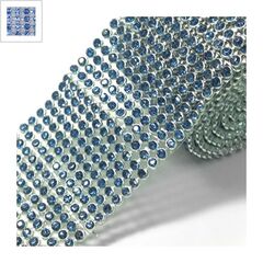 Δίχτυ με Κρυστάλλινες Πέτρες PP17 (12 Σειρές) - Μπλε  / Επάργυρο ΚΩΔ:78750158.421-NG