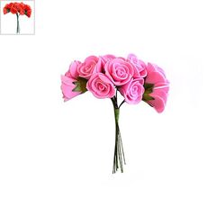 Συνθετικά Λουλούδια Διακοσμητικά 24mm - Κόκκινο/Πράσινο ΚΩΔ:83020026.002-NG