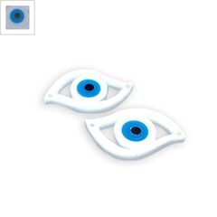 Πλέξι Ακρυλικό Στοιχείο Μάτι για Μακραμέ 16x27mm - Άσπρο/Μπλε/Μαύρο ΚΩΔ:71480502.001-NG
