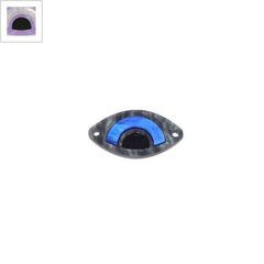 Πλέξι Ακρυλικό Στοιχείο Μάτι για Μακραμέ 29x14mm - Μωβ Ανοιχτό Περλέ/Άσπρο Περλέ/Μαύρο ΚΩΔ:71480604.092-NG