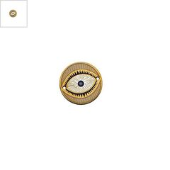 Ξύλινο Στοιχείο Στρογγυλό Μάτι για Μακραμέ 22mm - Χρυσό/Multi ΚΩΔ:76460501.252-NG