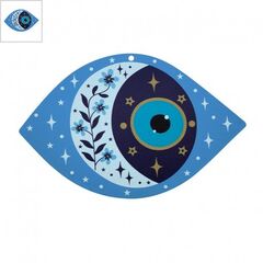 Ξύλινο Μοτίφ Μάτι Λουλούδι Αστέρι 144x93mm - Μπλε Ανοιχτό/ Άσπρο/ Μπλε/ Χρυσό/ Μαύρο/ Multi ΚΩΔ:76660192.001-NG