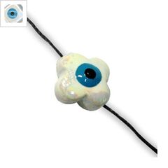 Κεραμικό Χάντρα Σταυρός Μάτι Περαστό με Σμάλτο 16mm (Ø2.8mm) - Άσπρο/Μπλε/Μαύρο ΚΩΔ:A1090.000206-NG