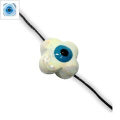 Κεραμικό Χάντρα Σταυρός Μάτι Περαστό με Σμάλτο 16mm (Ø2.8mm) - Μπλε Ανοιχτό/Μπλε/Μαύρο ΚΩΔ:A1090.000336-NG