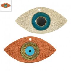 Κεραμικό Μοτίφ Μάτι με Σμάλτο 96x48mm (Ø3.2mm) - Πορτοκαλί/ Χρυσό Γκλίτερ/ Γαλάζιο/ Μαύρο ΚΩΔ:A1359.100070-NG