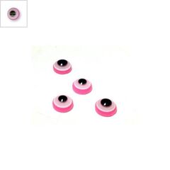 Ρητίνη Καμπουσόν Flatback Στρογγυλό Μάτι  8mm - Ροζ ΚΩΔ:71010394.001-NG