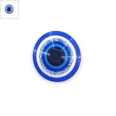 Ρητίνη Καμπουσόν Flatback Στρογγυλό Μάτι 12mm - Μπλε/Άσπρο/Μαύρο ΚΩΔ:71010515.001-NG
