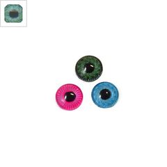 Ακρυλικό Καμπουσόν Flatback Στρογγυλό Μάτι 6mm - Πράσινο/Μαύρο ΚΩΔ:71020936.003-NG