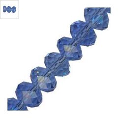 Γυάλινη Χάντρα Ροδέλα Κρυσταλλάκι Πολυγωνικό 10x7mm (~72τμχ) - Μπλε Ανοιχτό ΚΩΔ:75040290.002-NG