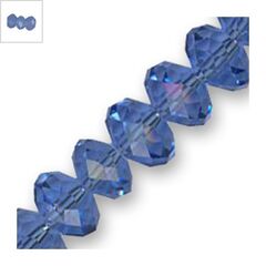 Γυάλινη Χάντρα Ροδέλα Κρυσταλλάκι Πολυγωνικό 12x9mm (~60τμχ) - Οπάκ Μπλε Ανοιχτό ΚΩΔ:75040291.080-NG