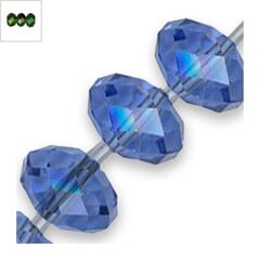 Γυάλινη Χάντρα Ροδέλα Κρυσταλλάκι Πολυγωνικό 16x12mm (~24τμχ) - Πράσινο Μπλε Multi Ημιεπιμεταλλωμένο ΚΩΔ:75040293.830-NG