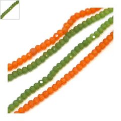 Γυάλινη Χάντρα Πολυγωνική (~4mm) (~140τμχ/47cm/κορδόνι) - Λαδί Πράσινο ΚΩΔ:75040382.001-NG