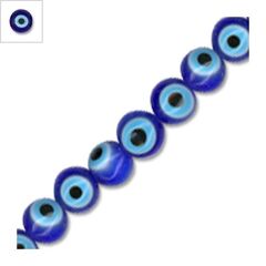Γυάλινη Χάντρα Μάτι Στρογγυλή 6mm (67τμχ) - Μπλε/Άσπρο/Γαλάζιο/Μαύρο ΚΩΔ:75060066.108-NG