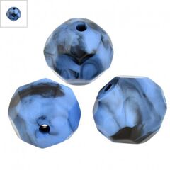 Ακρυλική Χάντρα Στρογγυλή Πολυεδρική 22mm (Ø3mm) - Μπλε/Μαύρο ΚΩΔ:71020361.002-NG