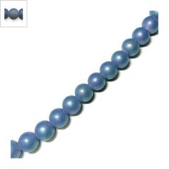 Γυάλινη Χάντρα Μπίλια Στρογγυλή Εφέ Πέρλας 4mm (~100τμχ/κορδ) - Μπλε Σκούρο ΚΩΔ:75040348.001-NG