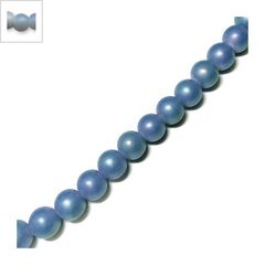 Γυάλινη Χάντρα Μπίλια Στρογγυλή Εφέ Πέρλας 4mm (~100τμχ/κορδ) - Μπλε ΚΩΔ:75040348.005-NG