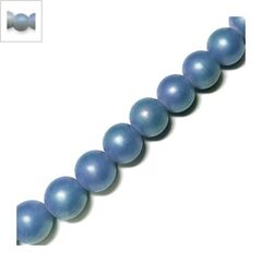 Γυάλινη Χάντρα Μπίλια Στρογγυλή Εφέ Πέρλας 6mm (~65τμχ/κορδ) - Μπλε ΚΩΔ:75040349.005-NG