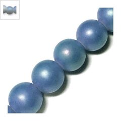 Γυάλινη Χάντρα Μπίλια Στρογγυλή Εφέ Πέρλας 10mm (~40τμχ/κορδ) - Μπλε ΚΩΔ:75040351.005-NG