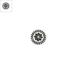 Γυάλινο Flatback Στρογγυλό Μαντάλα 15mm - Μαύρο/Άσπρο/Διαφανές ΚΩΔ:75100028.003-NG