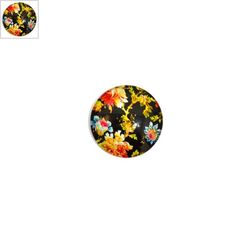 Γυάλινο Flatback Στρογγυλό Λουλούδια 25mm - Μαύρο/Κίτρινο/Διαφανές ΚΩΔ:75100030.003-NG