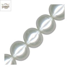 Γυάλινη Πέρλα Χάντρα Στρογγυλή 10mm (Ø0.7mm) (~42τμχ/κορδόνι) - Άσπρο ΚΩΔ:80030014.031-NG
