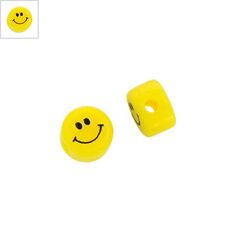 Χάντρα Ρητίνης Στρογγυλή Επίπεδη Χαμόγελο 6mm/5mm (Ø2mm) - Κίτρινο ΚΩΔ:71010557.001-NG